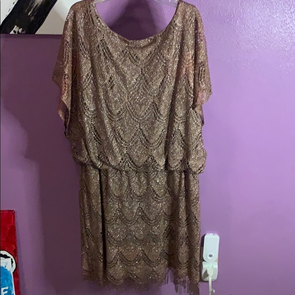 S.L. fashions gold dress